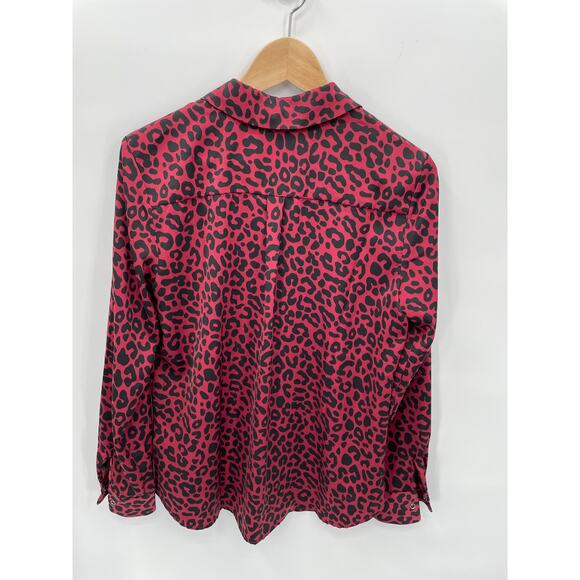David Lerner x Evereve Portman Animal Print Button Down Blouse // XS - Picture 4 of 5
